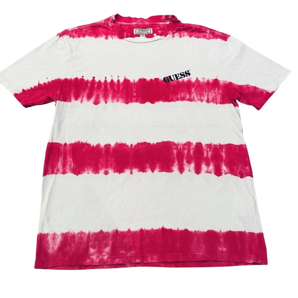 Guess Originals Tie Dye Striped Retro 90s Streetwear T-Shirt Size Small - Picture 3 of 7